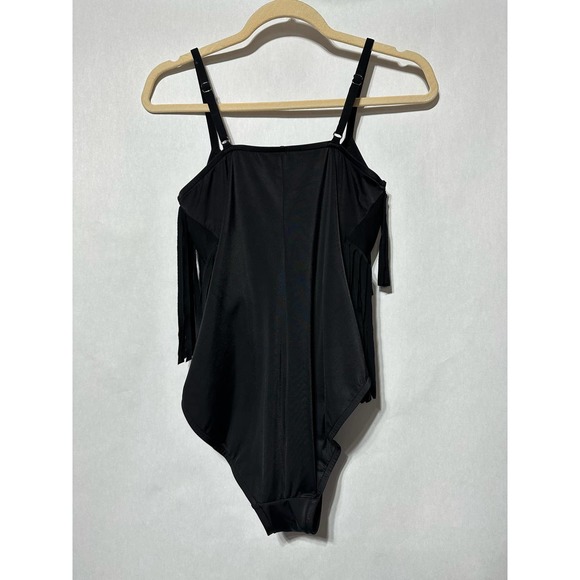 MagicSuit Black One piece swimsuit two layers of fringe size 10 - Picture 2 of 4